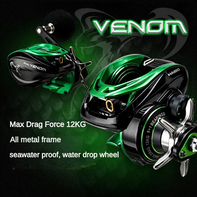 Máy câu cá HAIBO VENOM chống n - đánh giá và giá Reel Oil